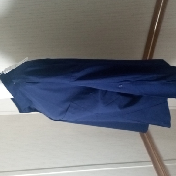 Women's Navy Button-Up Shirt, Office, Academya, Professional, Casual. - Picture 6 of 8